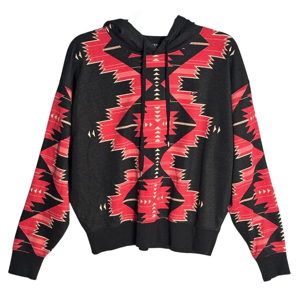 Lauren Ralph Lauren Sz M Southwestern Print French Terry Hoodie Aztec Tribal LRL